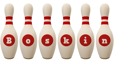 Boskin bowling-pin logo