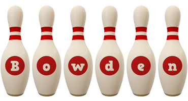 Bowden bowling-pin logo