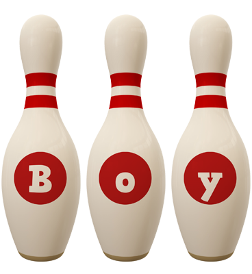 Boy bowling-pin logo