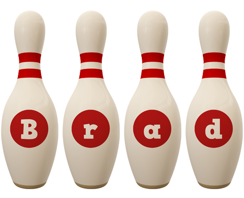 Brad bowling-pin logo