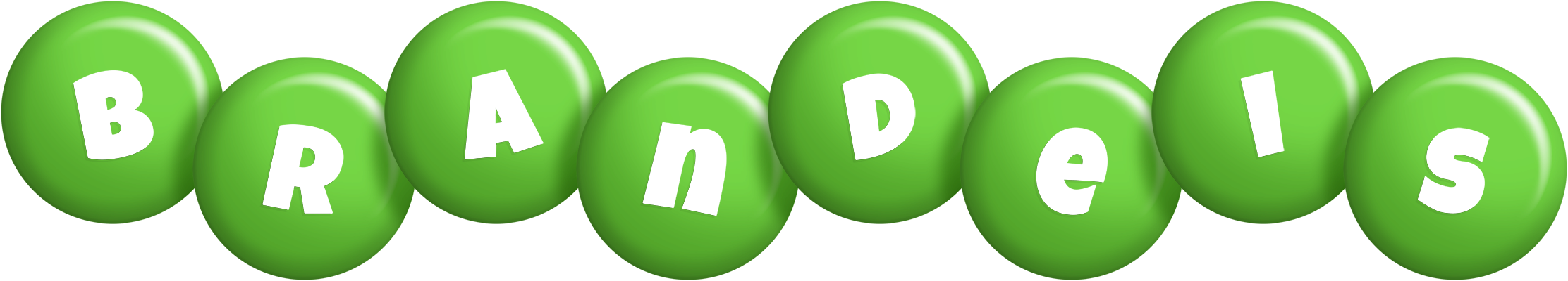 Brandeis candy-green logo