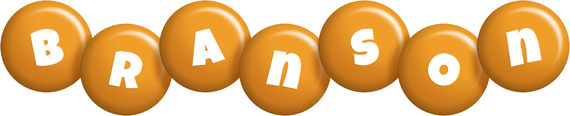 Branson candy-orange logo