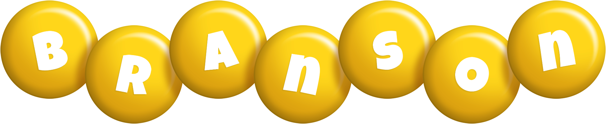 Branson candy-yellow logo