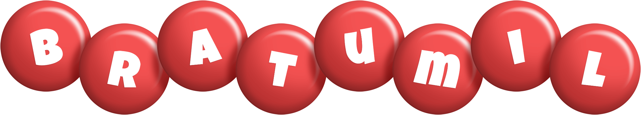 Bratumil candy-red logo