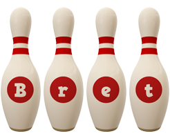 Bret bowling-pin logo