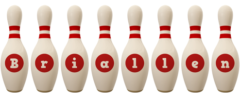 Briallen bowling-pin logo