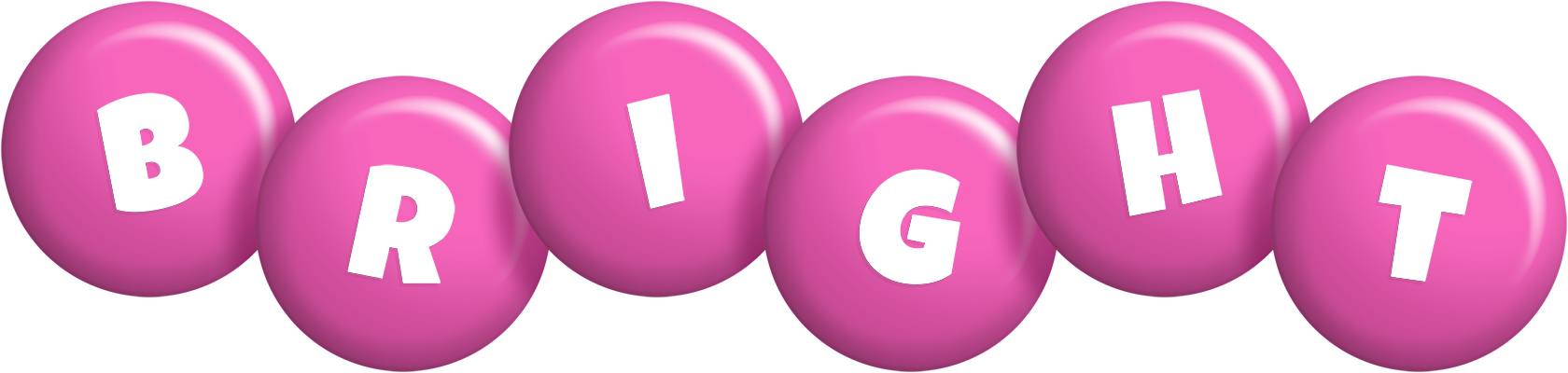 Bright candy-pink logo