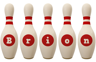 Brion bowling-pin logo