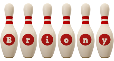 Briony bowling-pin logo