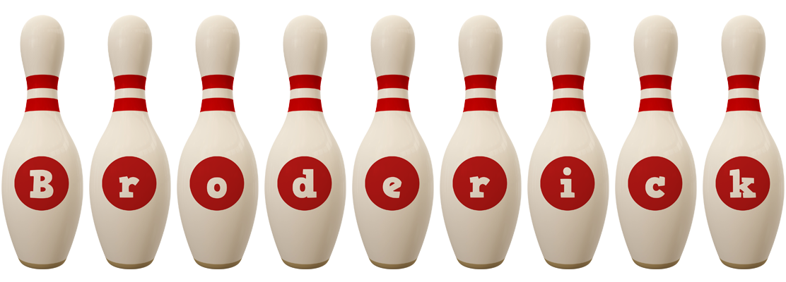 Broderick bowling-pin logo