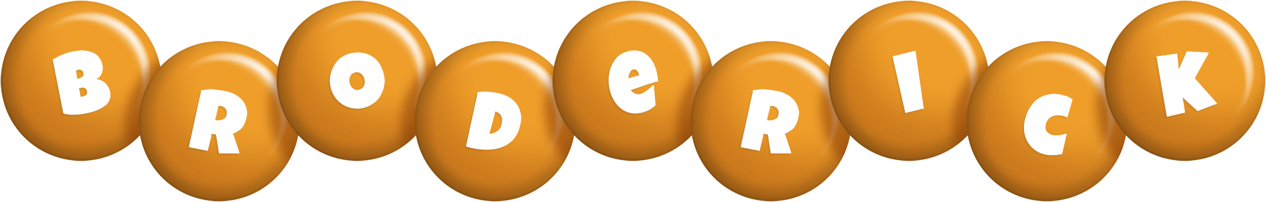 Broderick candy-orange logo