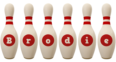 Brodie bowling-pin logo
