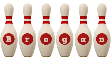 Brogan bowling-pin logo