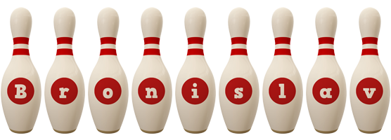 Bronislav bowling-pin logo