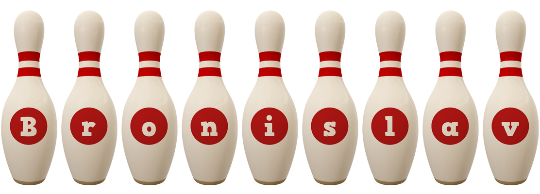 Bronislav bowling-pin logo