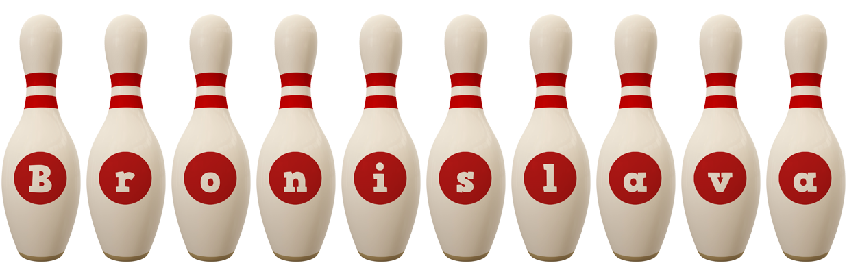 Bronislava bowling-pin logo