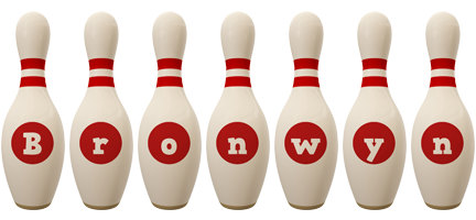 Bronwyn bowling-pin logo