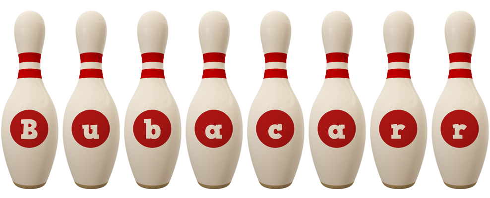 Bubacarr bowling-pin logo