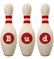 Bud bowling-pin logo