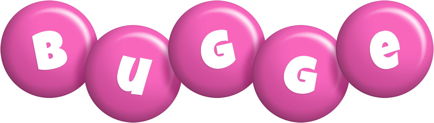 Bugge candy-pink logo