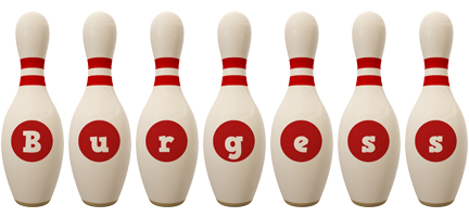 Burgess bowling-pin logo