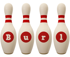 Burl bowling-pin logo