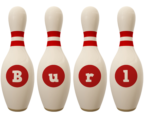 Burl bowling-pin logo