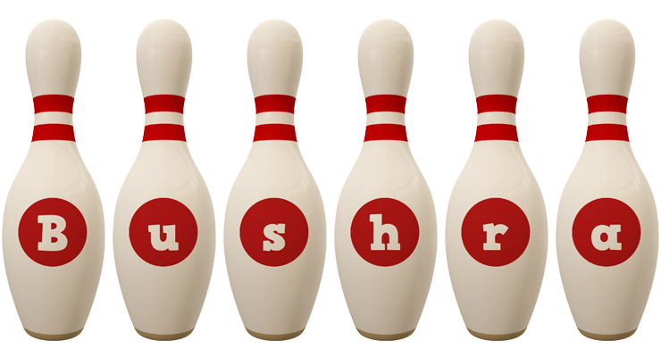 Bushra bowling-pin logo