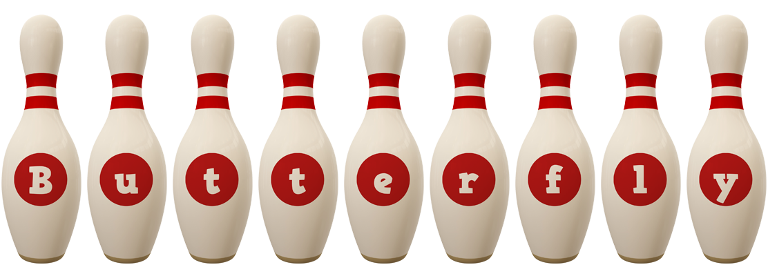 Butterfly bowling-pin logo