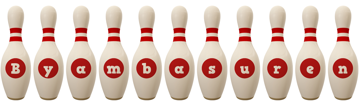 Byambasuren bowling-pin logo
