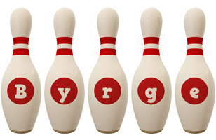 Byrge bowling-pin logo