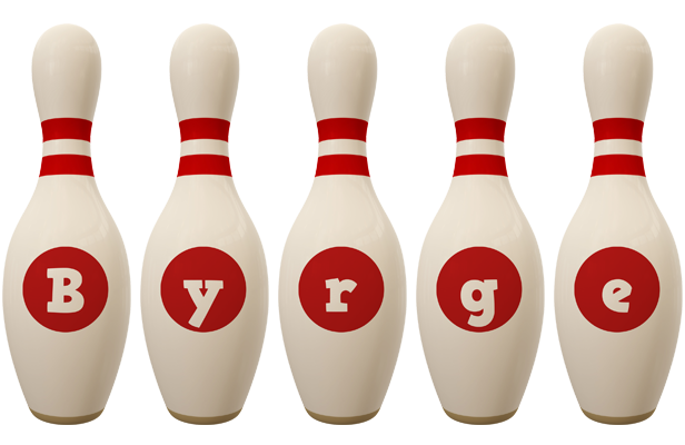 Byrge bowling-pin logo