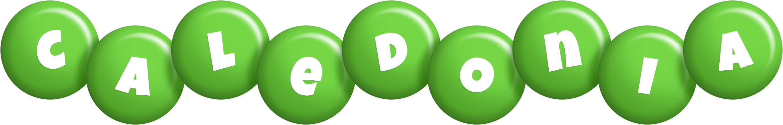 Caledonia candy-green logo