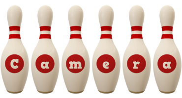 Camera bowling-pin logo