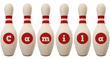 Camila bowling-pin logo
