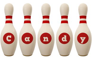Candy bowling-pin logo