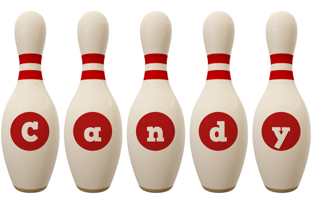 Candy bowling-pin logo