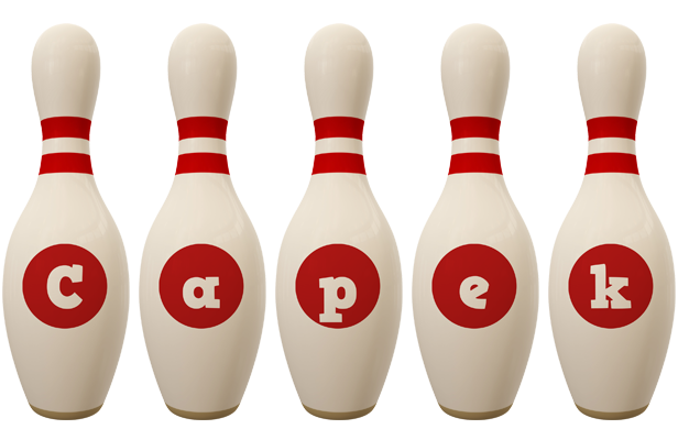 Capek bowling-pin logo