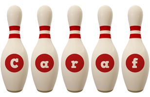 Caraf bowling-pin logo