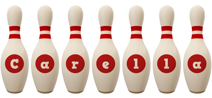 Carella bowling-pin logo