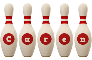Caren bowling-pin logo