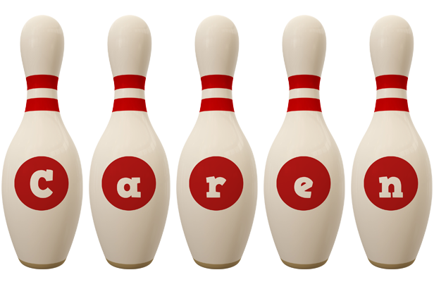 Caren bowling-pin logo