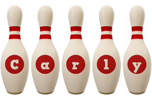Carly bowling-pin logo