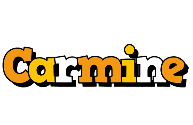 Carmine cartoon logo
