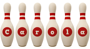 Carola bowling-pin logo