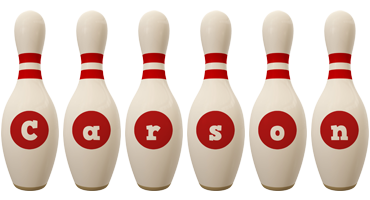 Carson bowling-pin logo