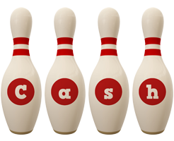 Cash bowling-pin logo