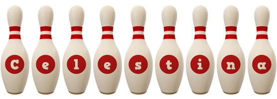 Celestina bowling-pin logo