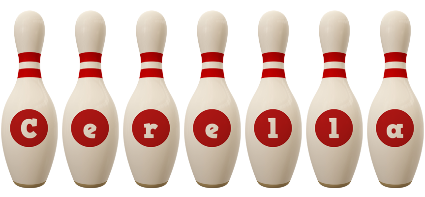 Cerella bowling-pin logo