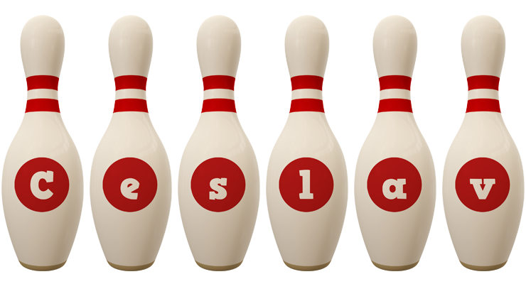 Ceslav bowling-pin logo